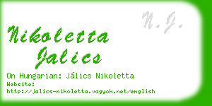 nikoletta jalics business card