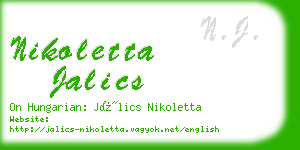 nikoletta jalics business card